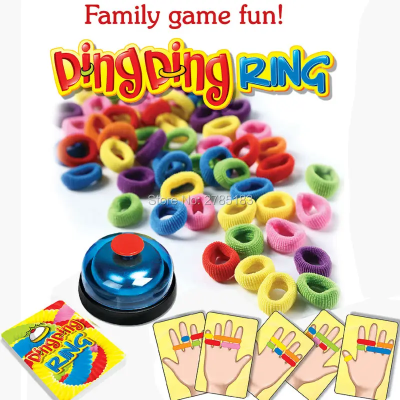Кольцо звенящая игрушка семейные вечерние игры отличные практичные гаджеты смешной вызов колокольчик с 24 шт. карты с картинками 60 шт. Кольца для волос