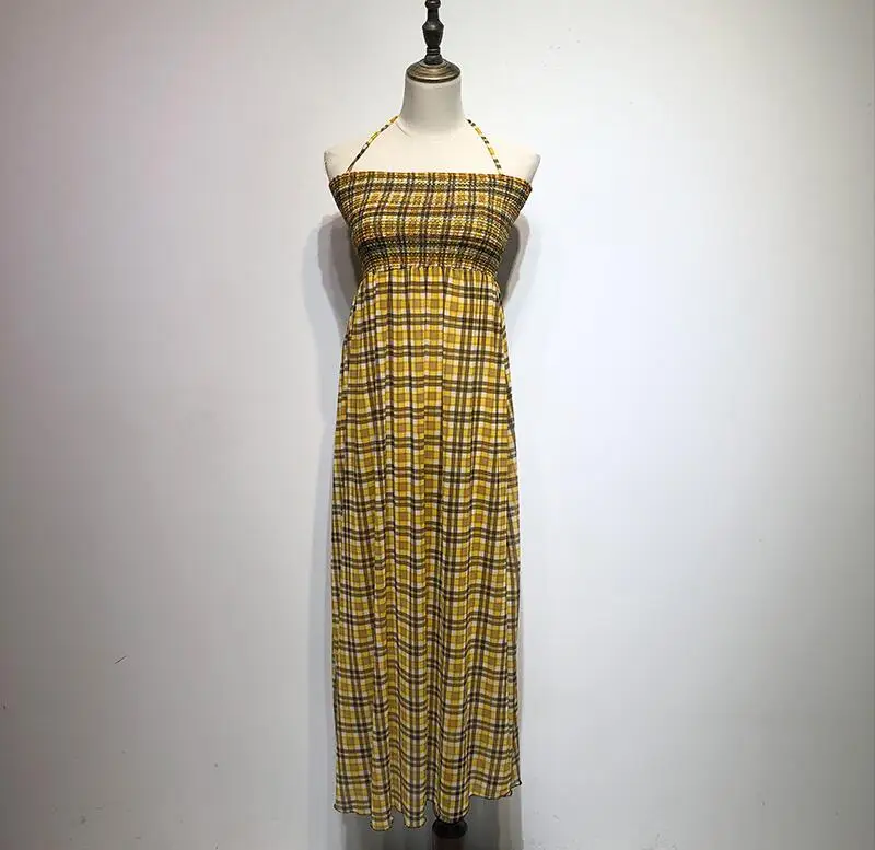 

Fashion long Plaid dress women 2019 summer dresses ladies dress outerwear slim women's clothing