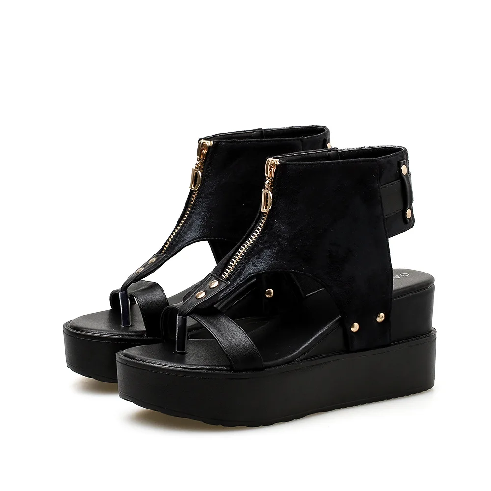 

Summer high-heeled wedge sandals in the thick bottom of the high toe sandals high sandals
