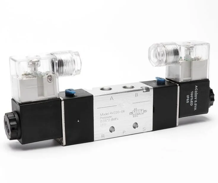 

Free shipping 5 port 2 position pneumatic solenoid valve 4V220-08 reversing valve Pneumatic solenoid control valve