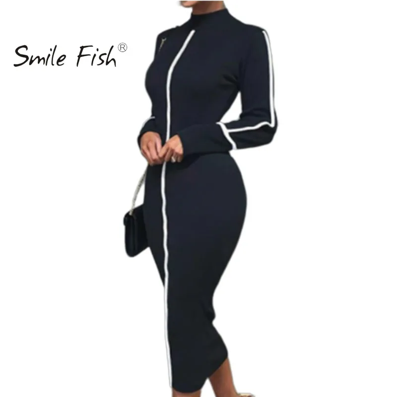 

Reflective Sexy Bodycon Casual Women Midi Dress Full Sleeve Patchwork Turtleneck Ladies Skinny Dress Party Dresses Mujer GV541