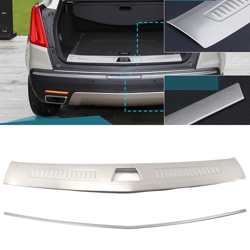 

For Cadillac XT5 2016 2017 2018 2019 Car Styling Stainless Steel Rear Outer Bumper Plate Protector Cover Auto Accessories