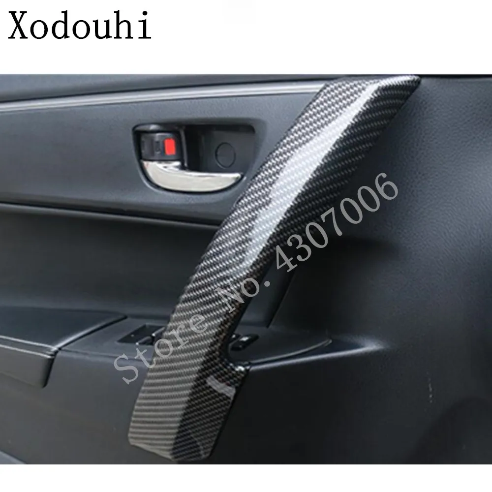 Us 24 75 12 Off For Toyota Corolla Altis 2017 2018 2019 Car Style Cover Trim Door Carbon Fiber Inner Handle Bowl Armrest Handrail Frame 2pcs In