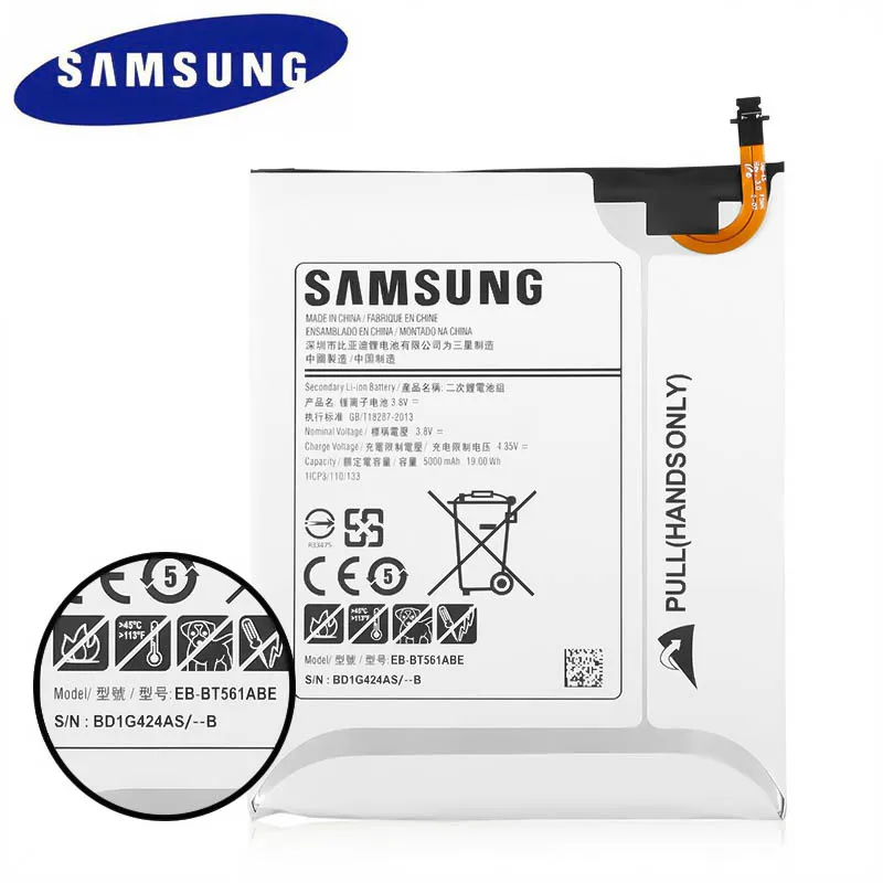 Samsung планшетный аккумулятор EB-BT561ABE для samsung GALAXY Tab E T560 T561 SM-T560 подлинный сменный аккумулятор 5000 мАч