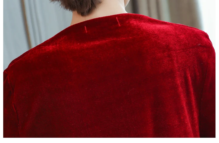 1683 Autumn Winter Velvet Dress Plus Size Women Maxi Dress Long Sleeve Elegant Warm Oversize Evening Party Dresses Women 2018 Robe 14