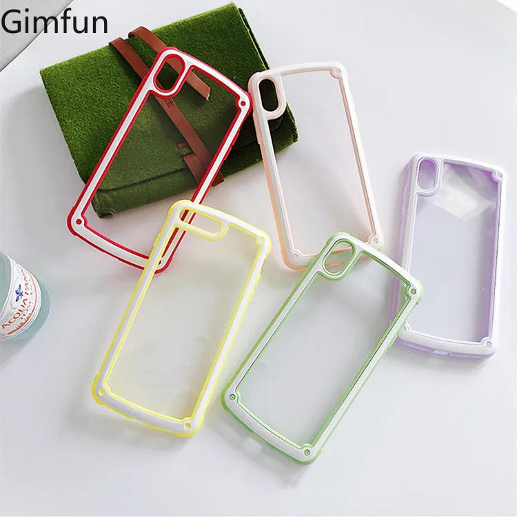 

Japan Soft Transparent Phone Case for IPhone 7 8 6 6S Plus Colorful Border Case for IPhone X XS MAX XR Shockproof Cover Funda