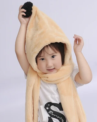 Осенне-зимний детский модный вельветовый шарф шляпа перчатки Комплект из трех предметов защита ушей - Цвет: picture color