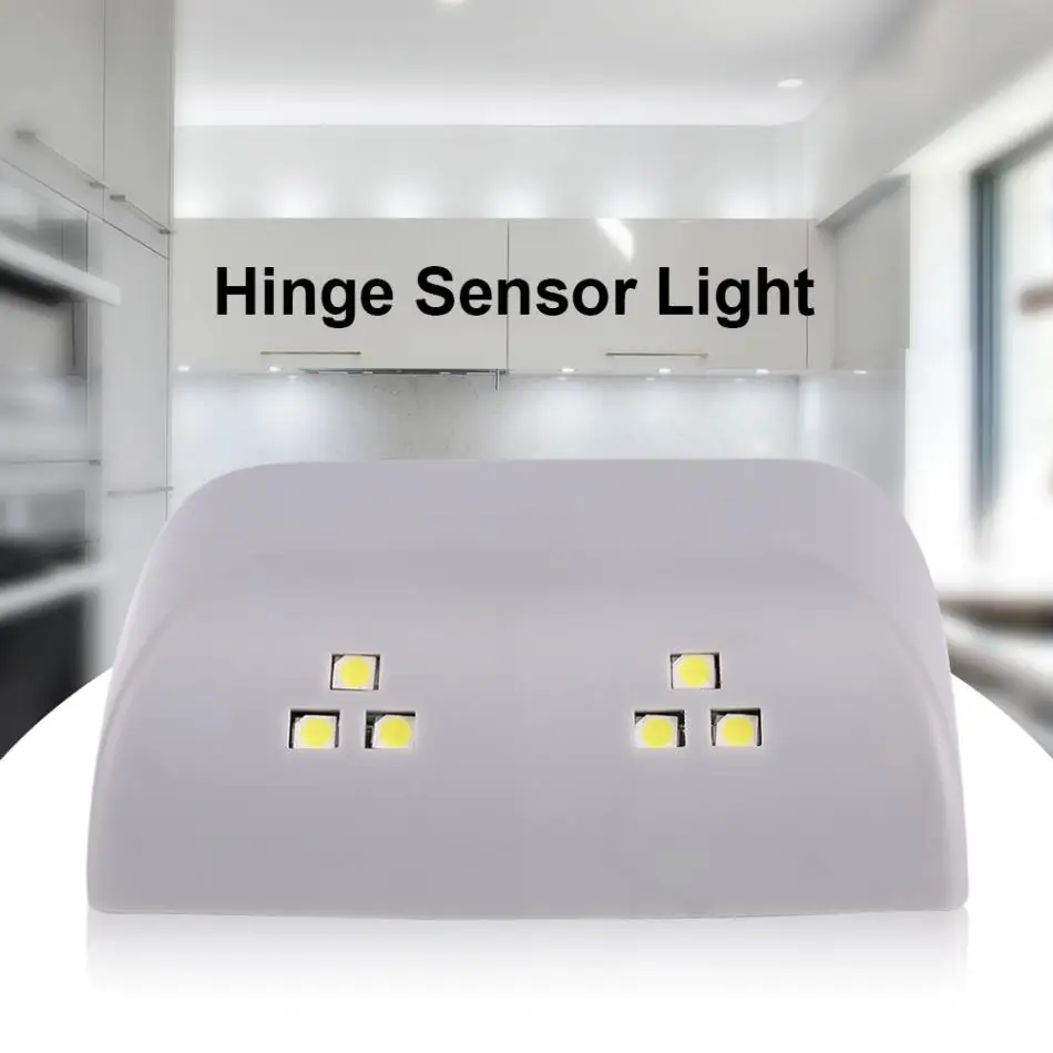 

6LED Kitchen Sensor Light Cabinet Wireless Infrared Motion Sensor Light Hinge Lamp for Bedroom Cupboard Wardrobe