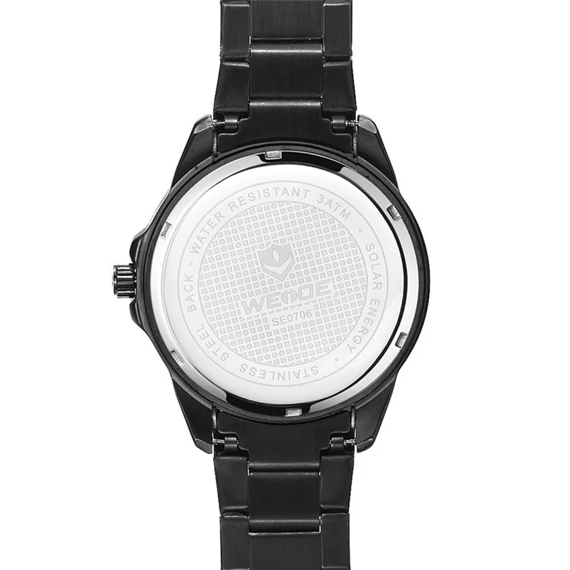 WEIDE Fashion Men Sport Casual Business Watches Solar Energy Date Calendar Analog Digital Stainless Steel Band Wristwatch Alarm 