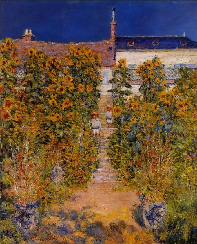 

High quality Oil painting Canvas Reproductions The Artist's Garden at Vetheuil (1880-1881) By Claude Monet Painting hand painted