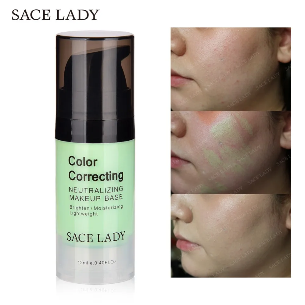 

SACE LADY Face Corrector Primer Makeup Base 12ml Facial Color Correcting Cream Natural Concealer Make Up Moisturizer Cosmetic