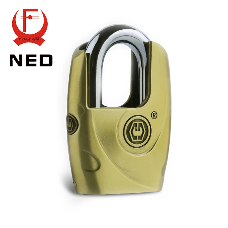 

4PCS NED C8 Serie Super B Grade Self-elastic Padlocks Anti-Theft Safe Lock Rustproof Antique Bronze Security Padlock With 4 Keys