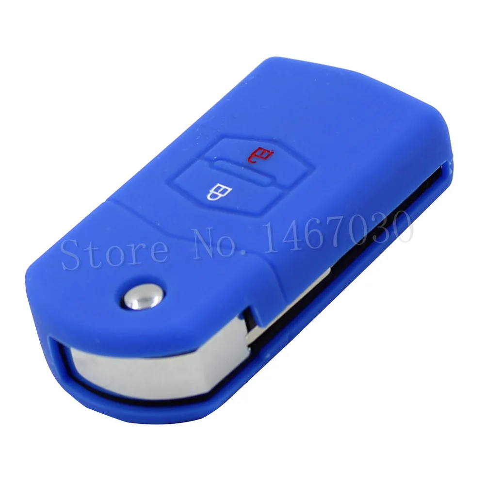 

KEYYOU Silicone key Case Cover For Mazda 3 2 Buttons Flip Key 2 3 5 6 RX-8 MX-5