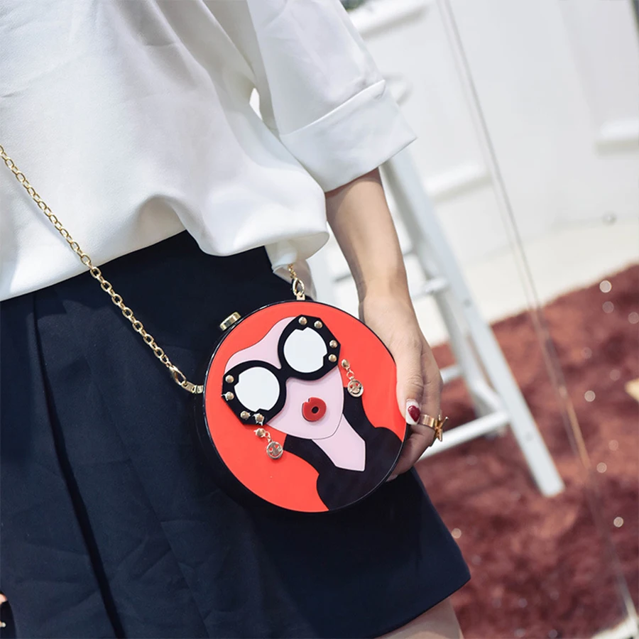 Круглый Мультфильм Женственная Дамская обувь Crossbody сумки для Для женщин модные