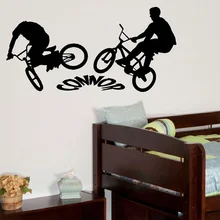 PERSONALISED BMX BIKE LARGE CHILDREN BEDROOM WALL MURAL STICKER GRAPHIC VINYL CUSTOM MADE ANY NAME DIY WALL DECALS