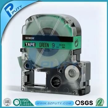 

compatible Black on Green SC9GW 9mm label tapes for label printers