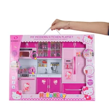 simulation kitchen toy pretend play play cooking set hello kitty mother garden cookware pot pan kids gift utensils Kitchenware children play simulation kitchen cooking utensils