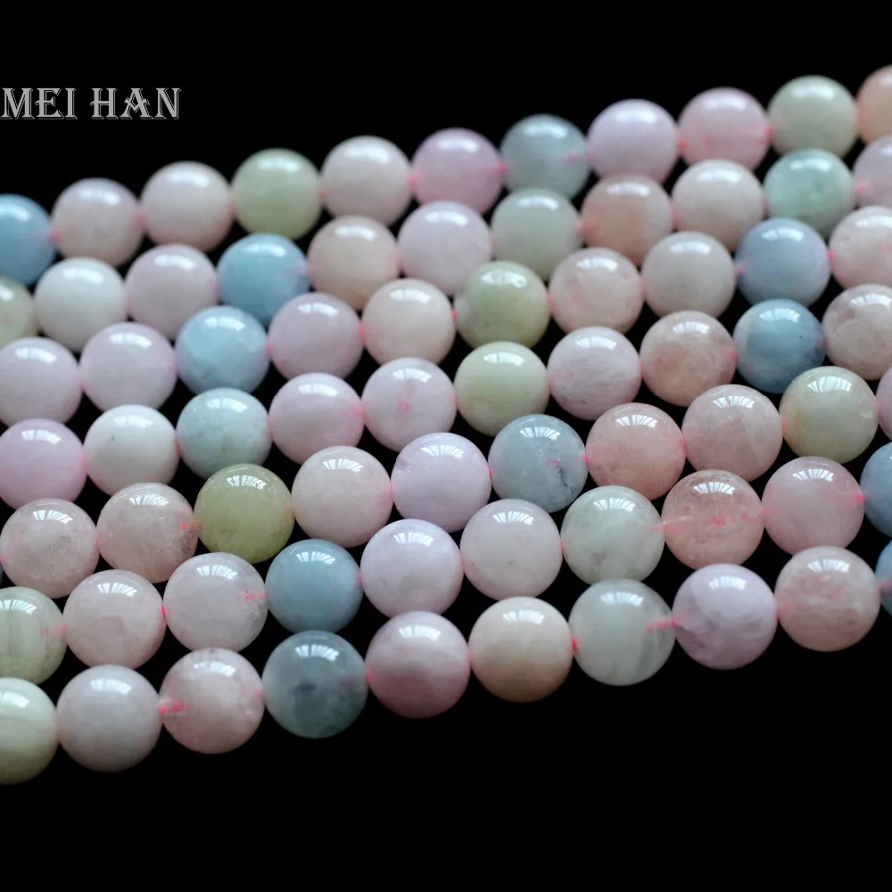 

MeihanFree shipping natural (2 strands/set) 8mm Madagascar Beryl smooth round charm gemstone for jewelry making design