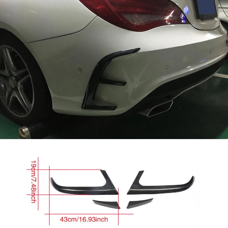 Carbon Fiber Auto Rear Bumper Trim Vents Flics Car Styling for Benz CLA