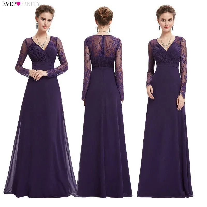 Женское вечернее платье с V образным вырезом и длинным рукавом|elegant evening dresses|evening