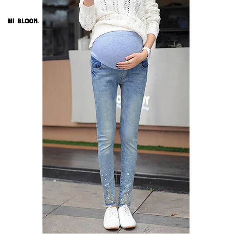 Brand Design Maternity Denim Jeans Cotton Belly Overalls Maternity