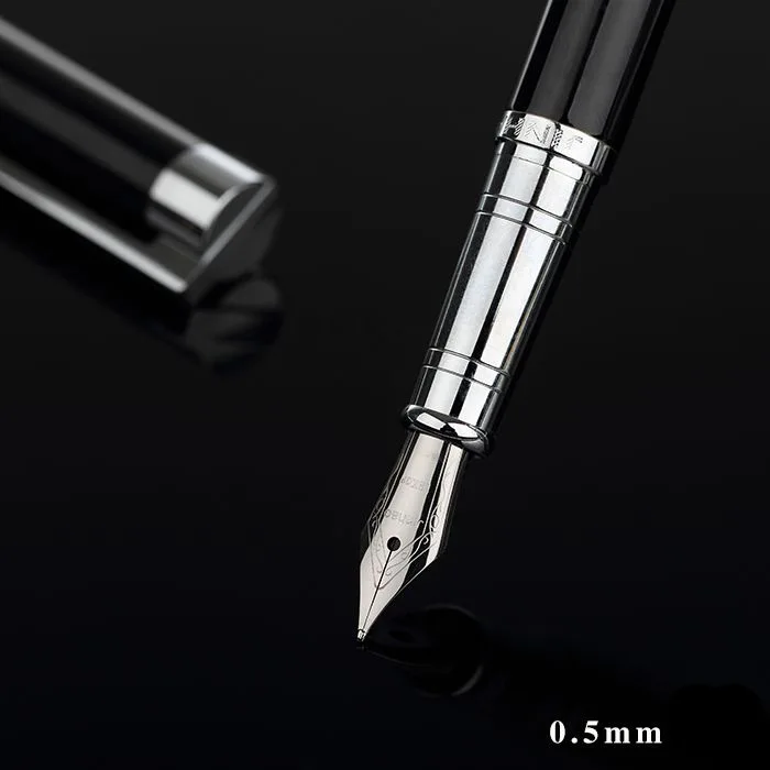Jinhao классическая черная и серебристая авторучка с 0,5 мм иридиевым пером лучший бизнес-подарок ручка металлические чернильные ручки