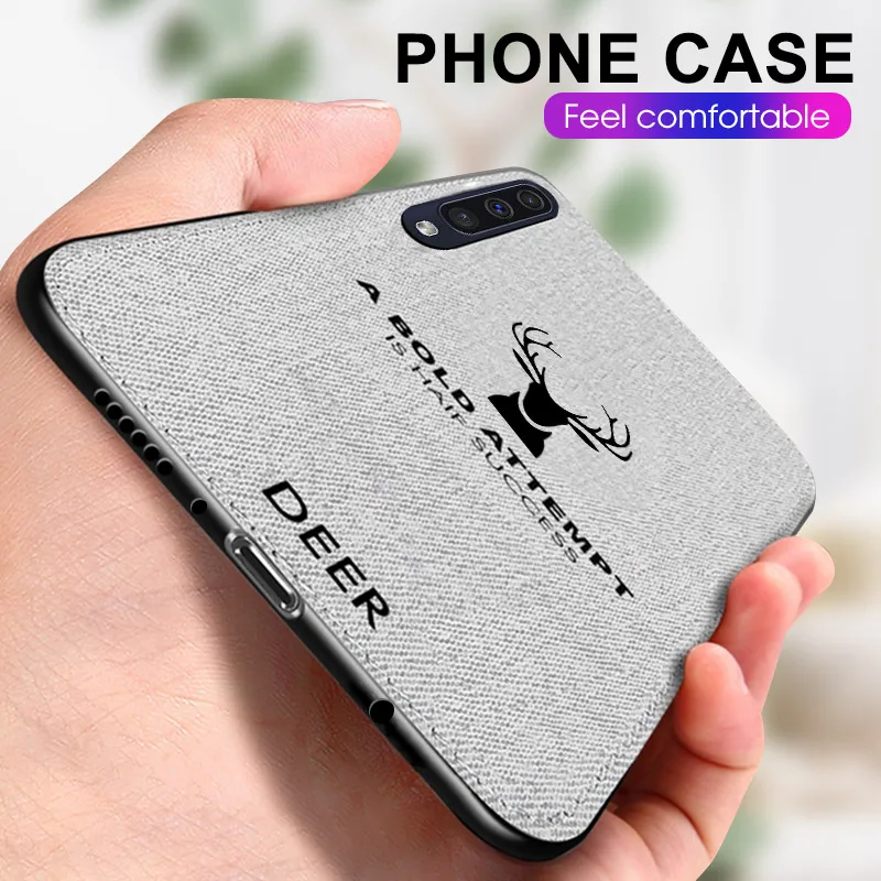 

For Samsung A50 3D Deer Pattern Phone Case For Sasmung Galaxy A7 A9 A6 A8 Plus 2018 A30 A9S A8S Protective Fabric Cloth Cover