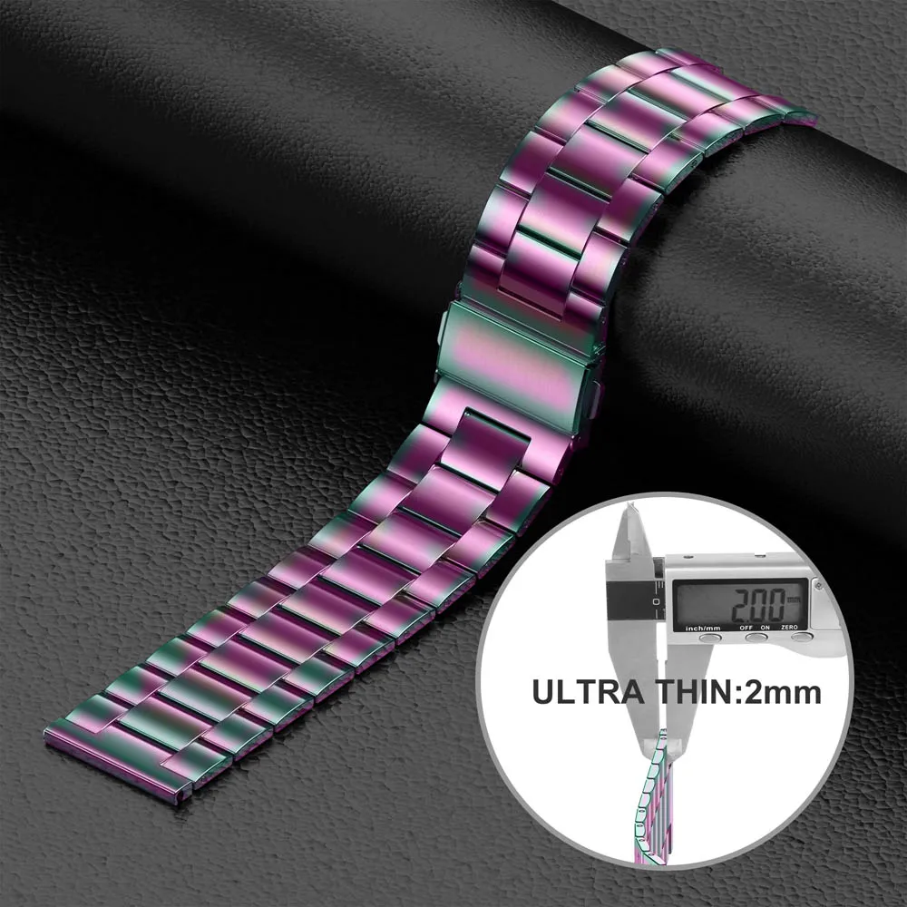 Ремешок для часов из нержавеющей стали для Fitbit Versa, ультратонкие легкие Сменные Металлические браслеты для Fitbit Versa - Цвет ремешка: Color
