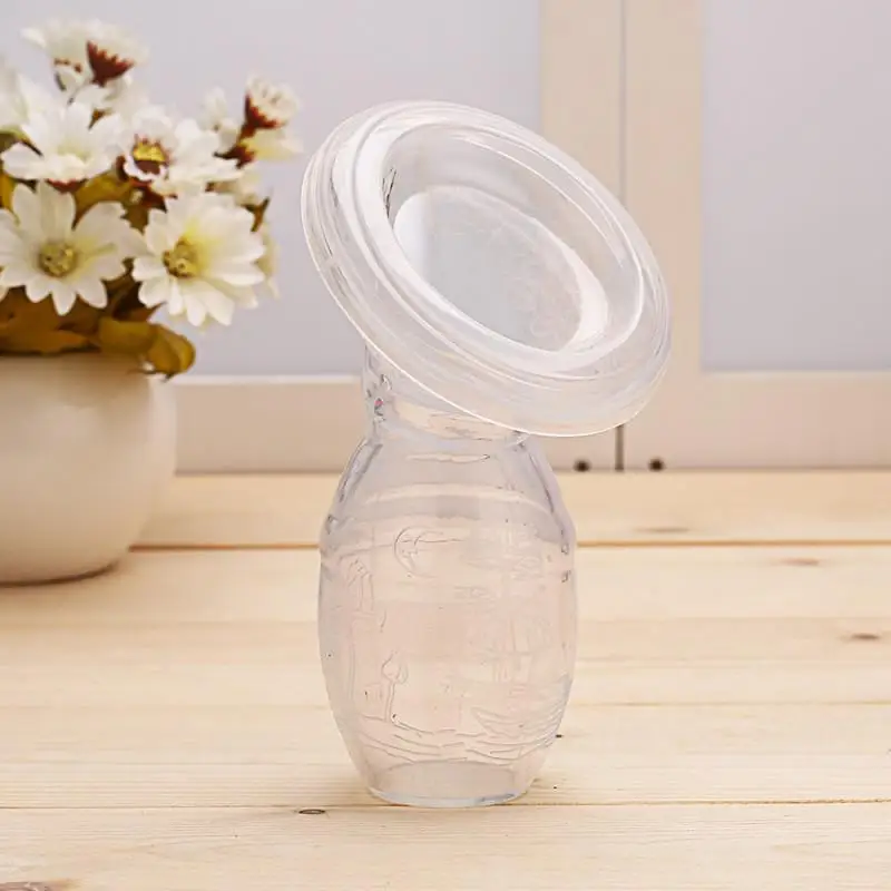 None Silicone Breastfeeding Manual Nursing Strong Suction Reliever Breast Pumps Feeding Milk Sucking Bottle - Цвет: Transparent