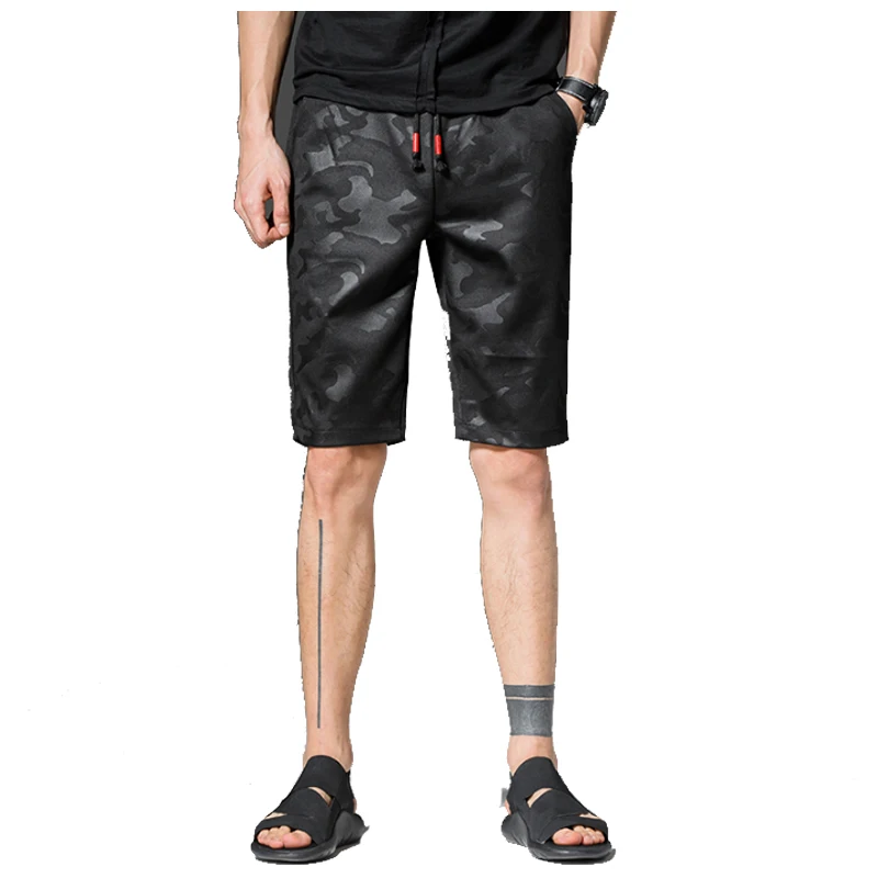 Летние высококачественные шорты мужские черные камуфляжные шорты с завязками брендовые модные повседневные пляжные шорты больших размеров M-4xl