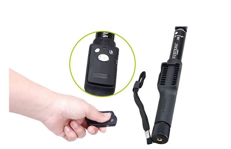 Yunteng-monopé selfie extensível com controle remoto bluetooth, suporte do telefone, 2288