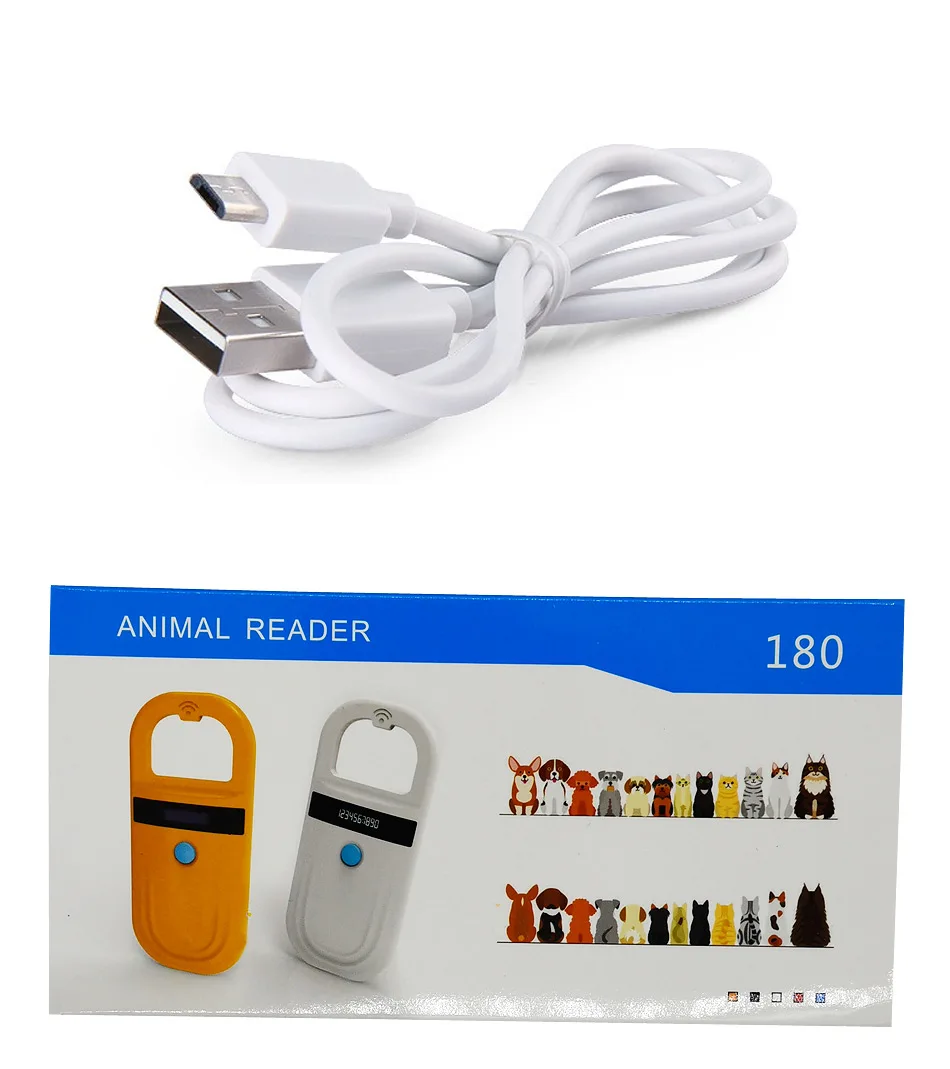 

10pcs PT180 reader O11785/84 FDX-B Pet microchip Scanner Reader dog reader Low Frequency Handheld RFID Reader with Animal Chip