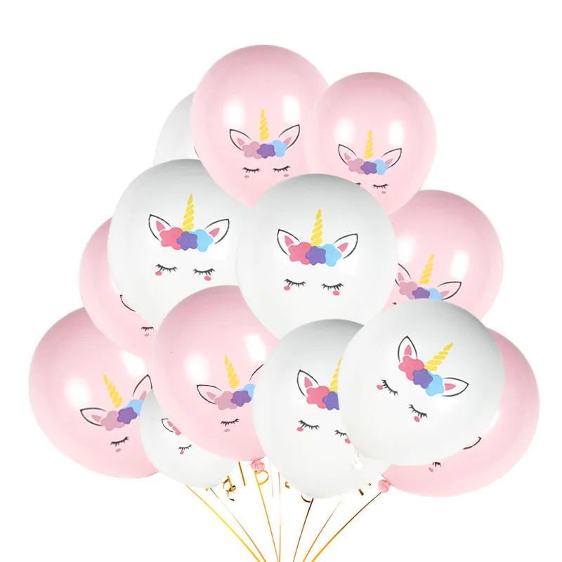 

5Pcs Cute Unicorn Balloons White Pink Latex Balloons Kawaii Cartoon Balloons For Kids Birthday Wedding Party Decorative Supplies