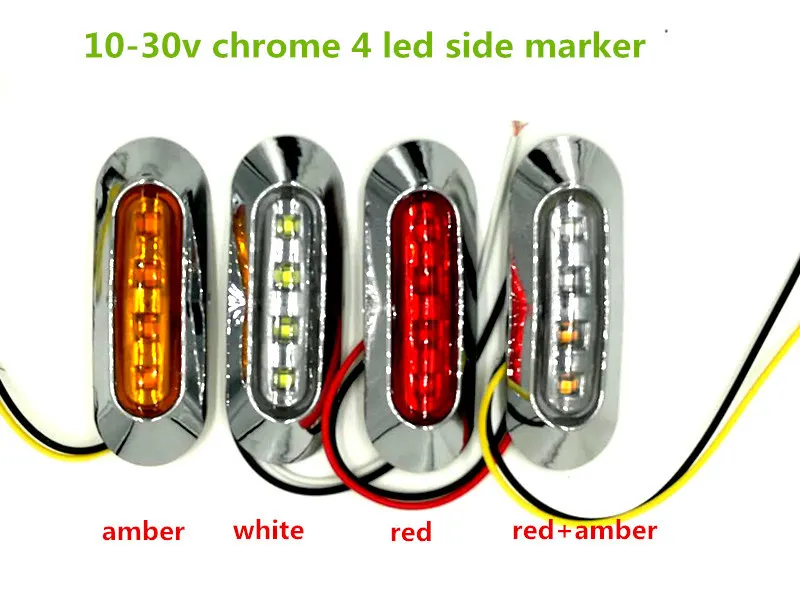 

100pcs Kenworth LED red amber Side Marker Clearance light 10-30V external lights Car Truck Trailer for scania external Lights
