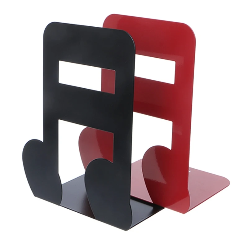 

Musical Note Metal Bookends Iron Support Holder Desk Stands For Books