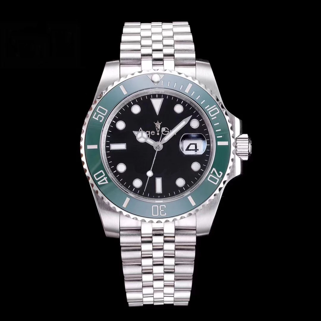 

Luxury Brand New Mens Automatic Mechanical Watch Black Green Ceramic Bezel Stainless Steel Sapphire Blue Red Watch Waterproof