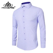 Дизайн весна–летняя хлопковая мужская рубашка с длинным рукавом ЕС Размер одежда мужская модная сорочка в клетку