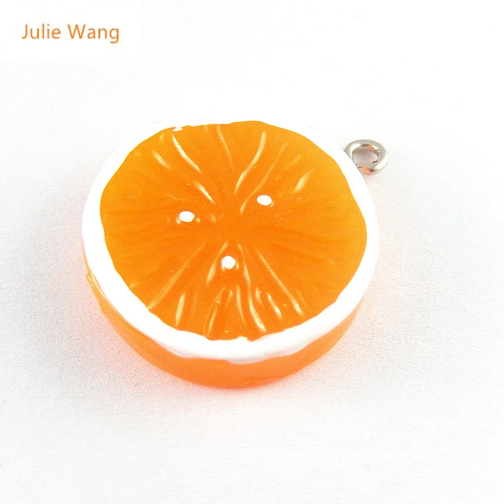 

Julie Wang 5PCS Mini Resin Charms Fruit Vivid Orange Shape Pendants Handmade Hanging Zipper Gift Bracelet Handcrafts Accessory