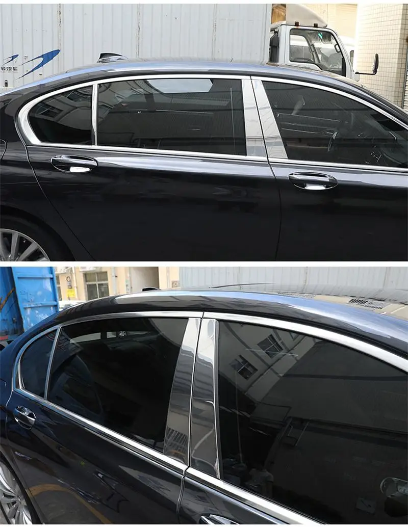 Оформление окон автомобиля BC Столбы украшение с блестками украшения обложки наклейки для BMW серий 7 G11 G12 авто аксессуары из нержавеющей стали