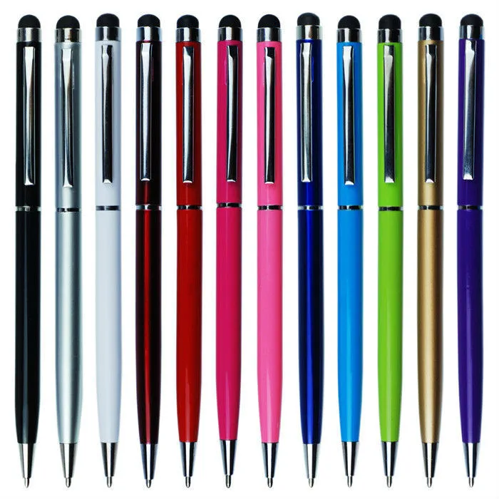 100 шт/партия BRSUANG 2 в 1 сенсорный экран емкостный стилус сенсорная ручка с зажимом шариковая для iPhone samsung lG iPad Tablet PC и т. д
