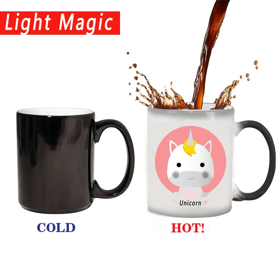 

cute unicorn mugs Color Changing Mug Heat Sensitive Ceramic Coffee Tea Mugs best gift for friends