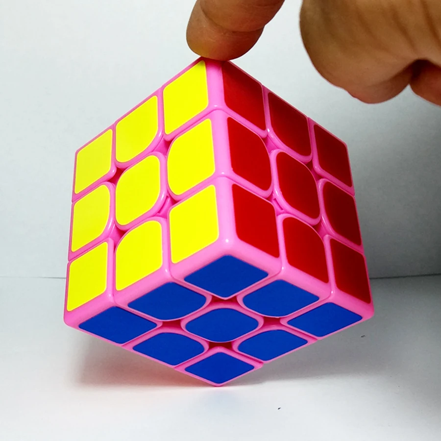 Магический куб 3x3 розовая профессиональная головоломка с быстрым кубом куб наклейка Дети Tease магические кости игрушка подарок