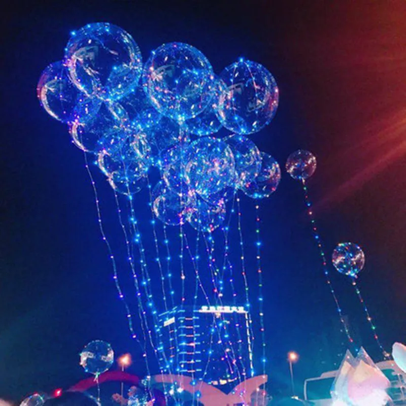 

10Pcs/Lot Bobo LED Balloon 24inch Air/Helium Ball String Light Flash Lighting Kids Toy Party Wedding Festive Supplies Decoration