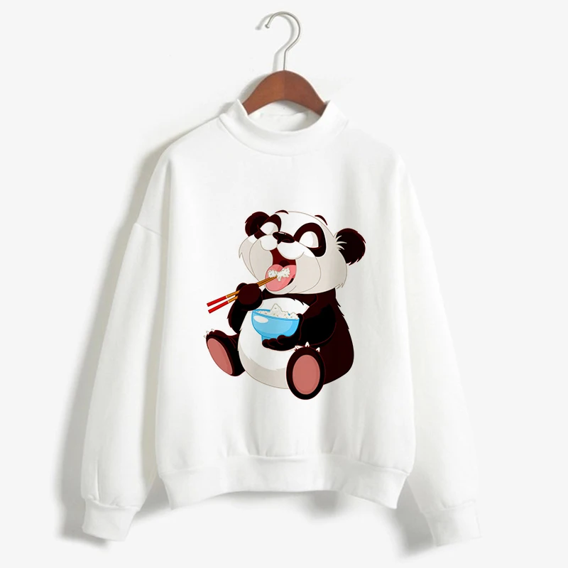 Повседневные Kawaii Panda Kpop толстовки Женская одежда с животным графическим принтом Harajuku с длинным рукавом Осенний пуловер Топы Футболки - Цвет: 362