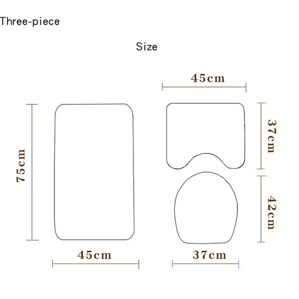 4 шт. Нескользящие Туалет полиэстер крышка коврик набор Ванная комната Душ шторы может#24