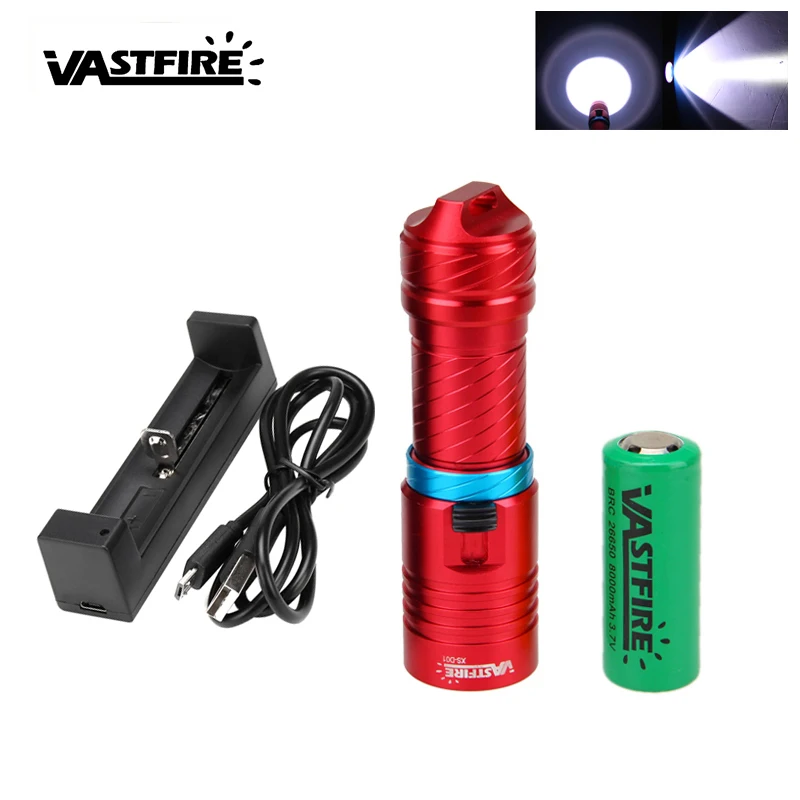 XM-L T6 10000 lumens LED Scube Diving FlashLight Waterproof Reflector Underwater 100M Diver Torch Lanterna+18650+USB Charger | Лампы и