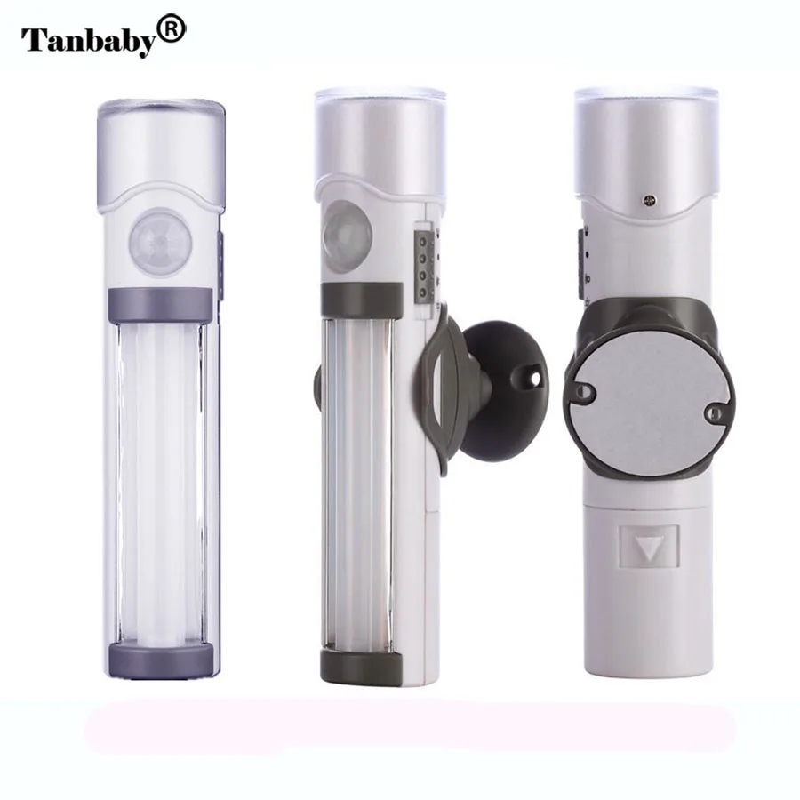 

Tanbaby Battery Powered Motion Sensor Flashlight Night Light 3 in 1 LED portable Wall Mount Torch Lamp for camping Emergency