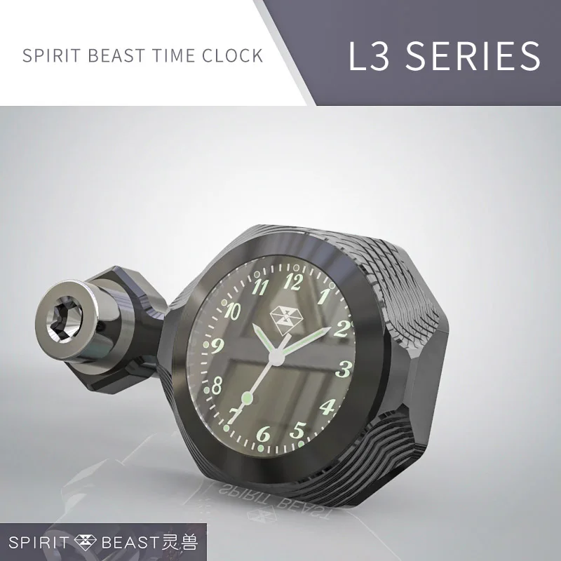 Дух зверя мотоциклетные часы термометр руль часы для Piaggio Honda Suzuki Yamaha Harely Бенелли Ducati BMW KTM Vespa - Цвет: Clock black L3