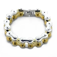 Хип-хоп мужской s байкер велосипед мотоцикл цепь браслет титановая сталь, Панк Тяжелые Широкие браслеты для мужчин модные ювелирные изделия подарок