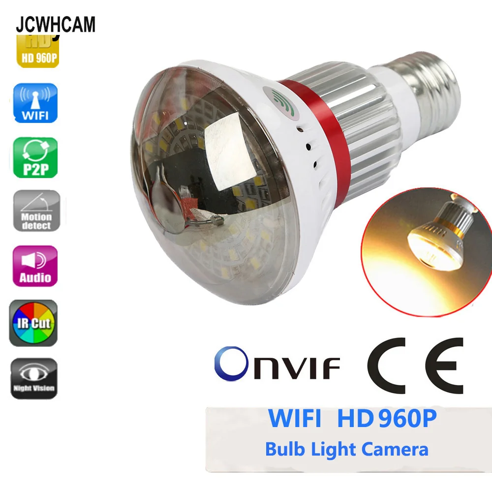 JCWHCAM новый стиль HD 960P лампа свет камера 90 градусов WiFi P2P IP сеть DVR белый теплый W/Y